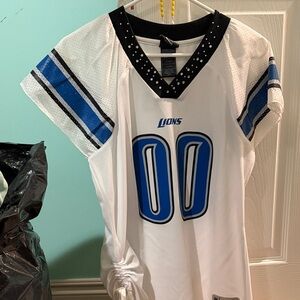 Lions Women's White and Blue Jersey